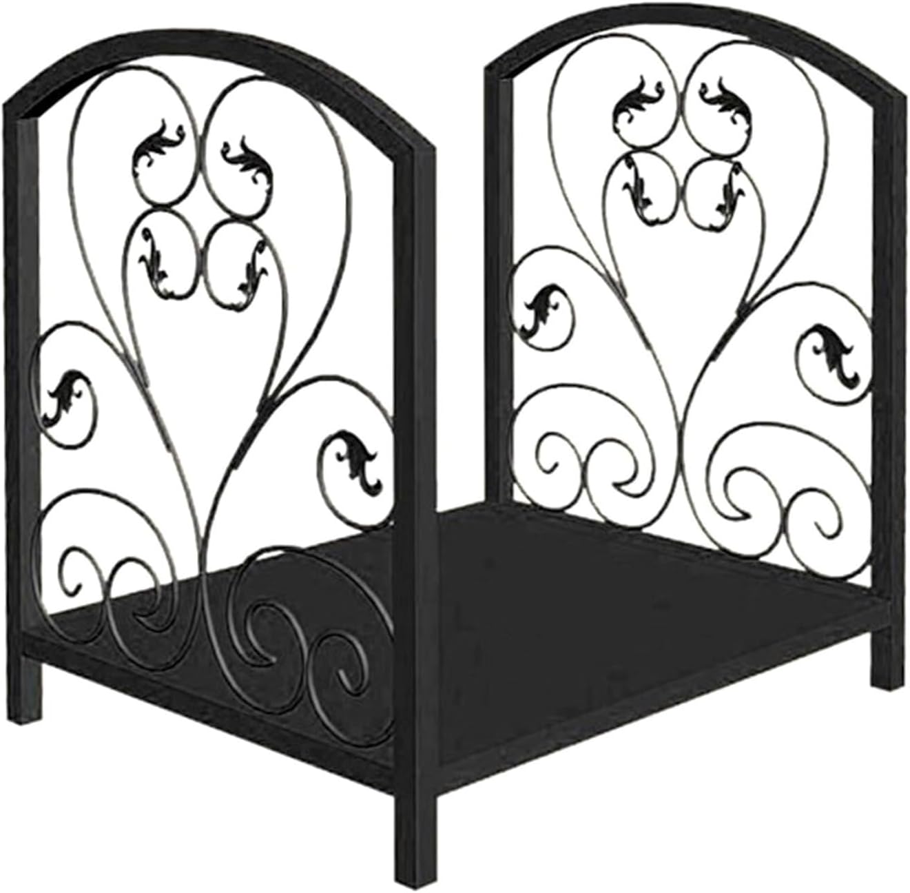 Iron Firewood Storage Rack, Heavy Duty Wood Holder For Indoor & Outdoor Fireplace, Stove, Bonfire, Patio