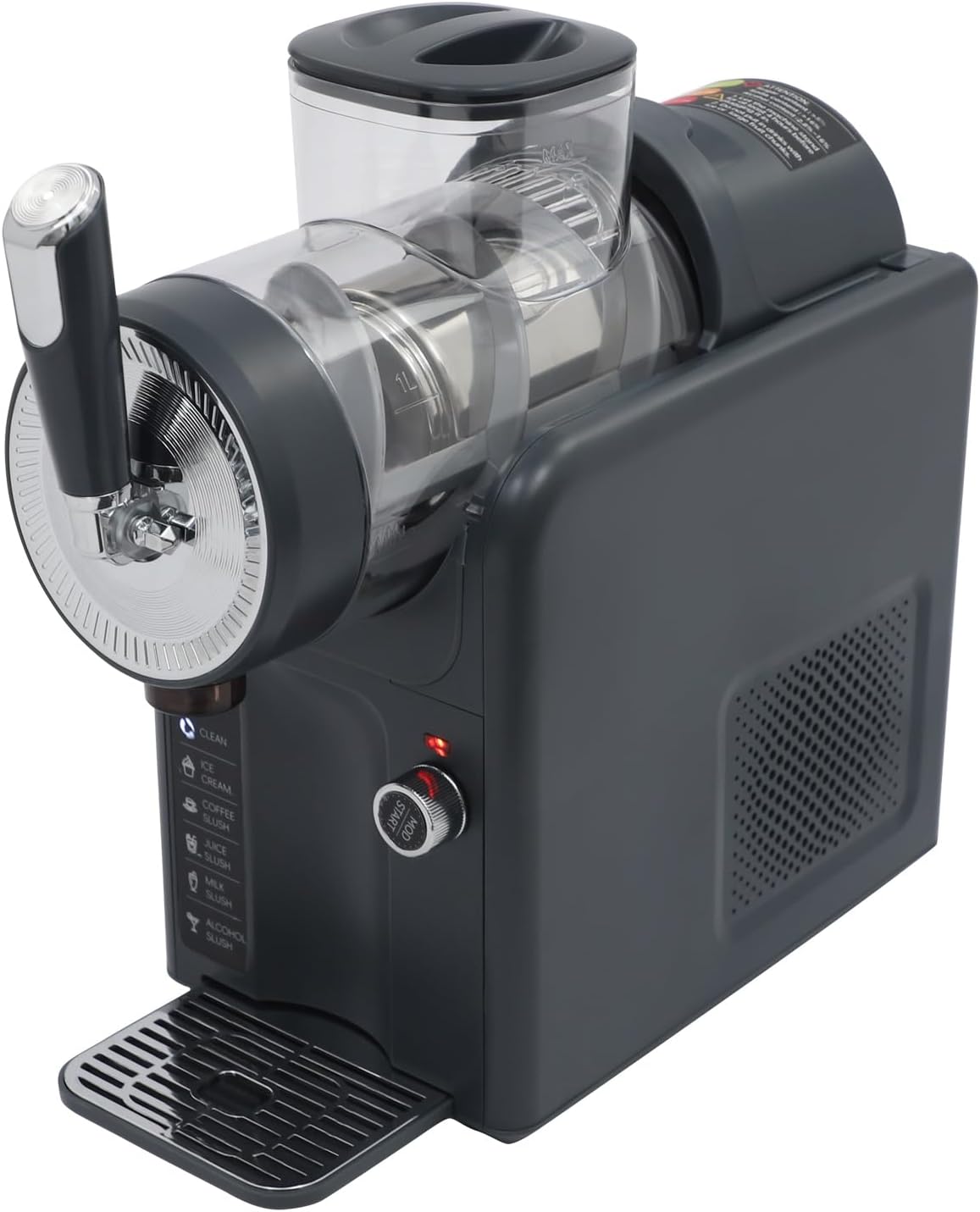 Slushie Machine,Commercial Frozen Drink Machine, 185W All-Copper Motor, 88Oz Frozen Drink Maker With 7 Preset Programs Led Display And 5 Modes For Frozen Margaritas, Slushies (grey)