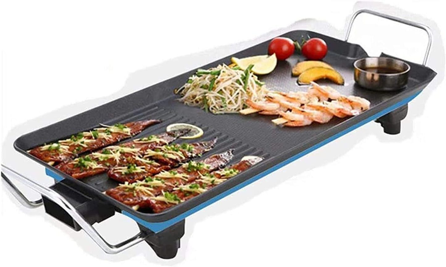 Large Electric Grill 220V 1500W Household Grill Teppanyaki Electric Grill Smokeless Barbecue Machine,Black,Household Nonstick Electric Griddle