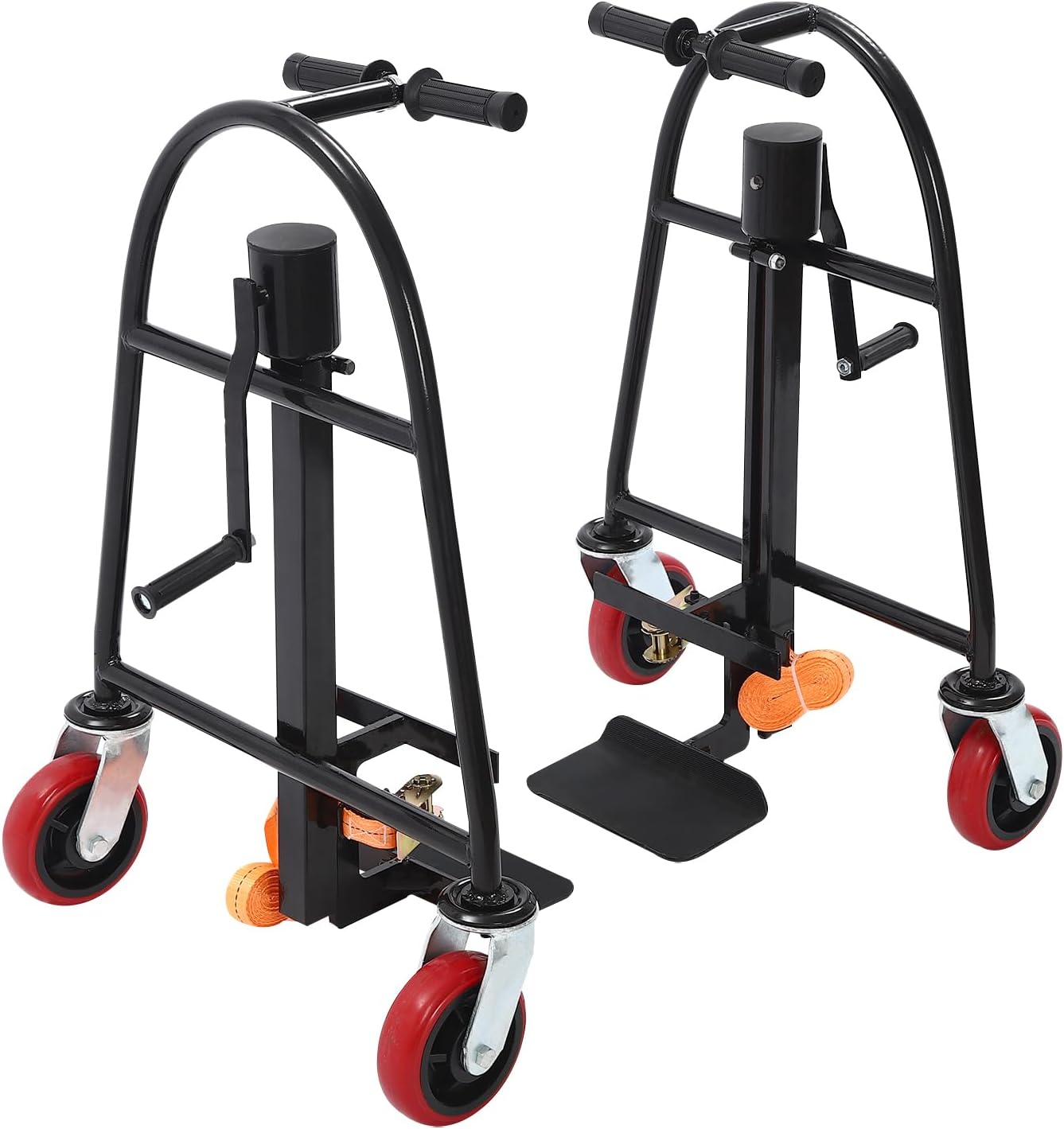 Cbhfmljd Manual Furniture and Crate Mover (Set of 2), 1300 lbs Heavy Duty Moving Dolly Safe Moving Equipment Furniture Lifter Tool Multifunctional Handling Tools with 11.8" Lift Height and Straps