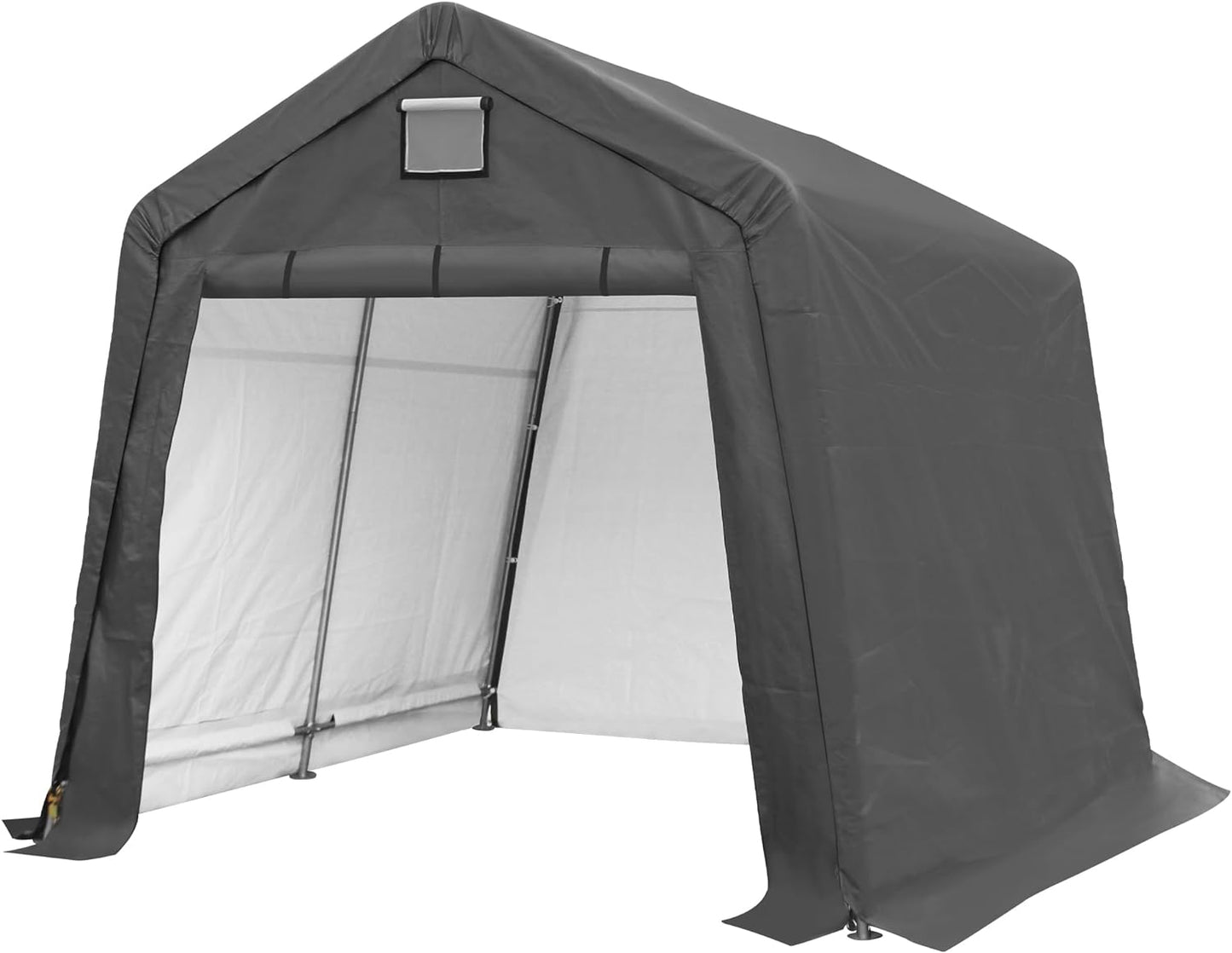 GARTOO 10' x 10' Outdoor Storage Shelter - Heavy Duty Storage Tent with Roll-up Ventilated Windows, Portable Garage Zipper Storage shed for Bike, Motorcycle Shelter, ATV, Weeding Tools