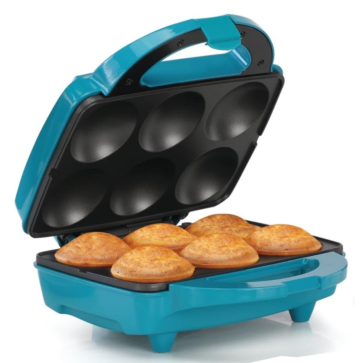 Holstein Housewares Non-Stick 6-Count Electric Cupcake Maker Machine \u2013 Bakes 6 Cupcakes, Muffins, Pizza Cups, Cinnamon Buns \u2013 Perfect for Gifts, Birthdays, Holidays, or Bake Sales, Teal
