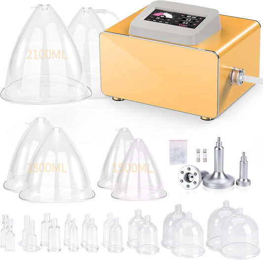 Meifuly Vacuum Therapy Machine, Electric Cupping Sets with 24 Cups(Include 1500, 1800, 2100ML Large Cups) and 3 Gua Sha Head for Salon SPA, Body, Back, Facial Cupping Massager