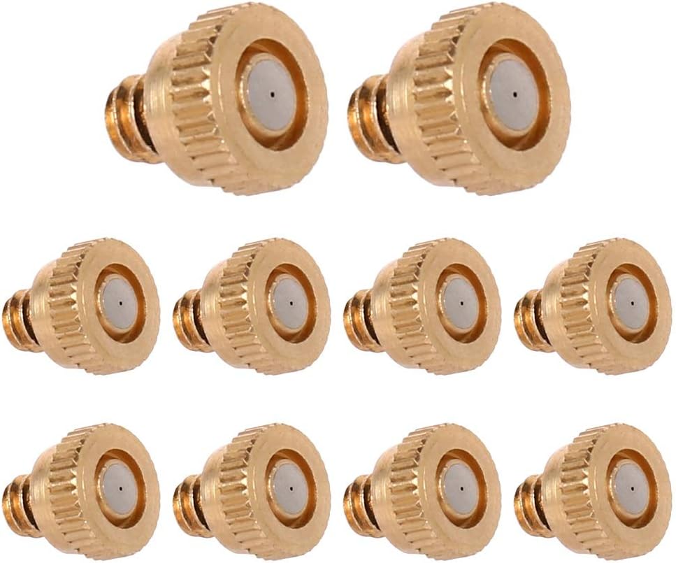 150pcs brass misting nozzles for dust control outdoor cooling system mister nozzle low pressure atomizing misting sprayer fog nozzles for garden humidification landscaping thread unc 10 24