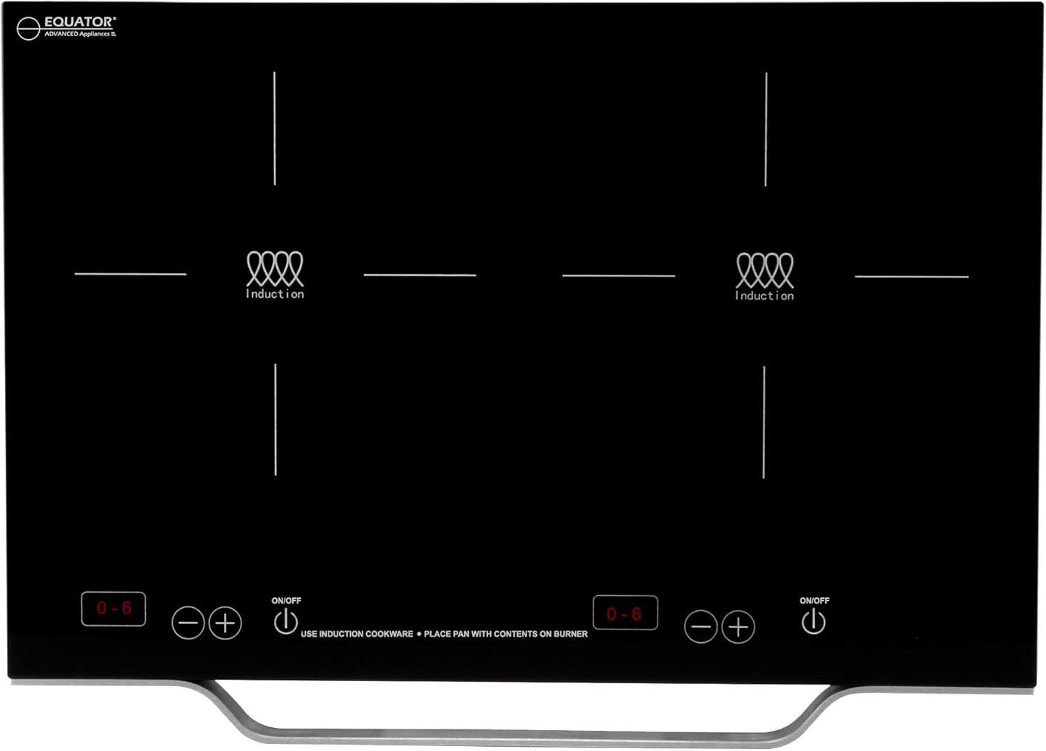 Equator 21" Portable 2-Burner Induction Cooktop LIGHT with ALUMINUM HANDLE 110V