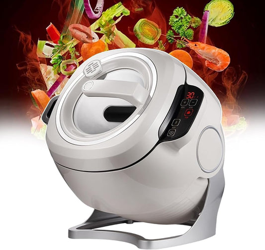 Commercial Food Processor 6L Automatic Cooking Machine | Multifunctional Stir-Fry Machine For Stir Frying, Stewing, Cooking | 360° Rotating & Electromagnetic Heating
