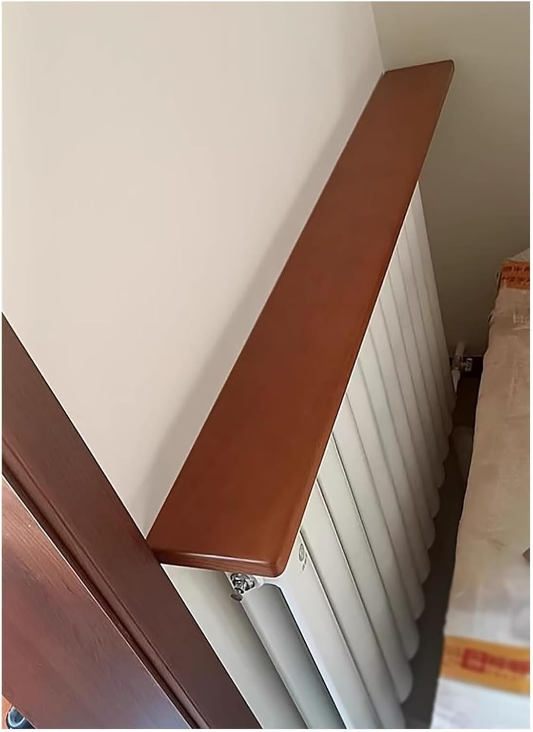 Radiator cover with ventilation slats， Modern Home Decor Radiators Cover Shelf Bedroom\/Kitchen\/Office Plant Indoor Over Radiator(Teak(lxwxh),210x16x2.2cm)