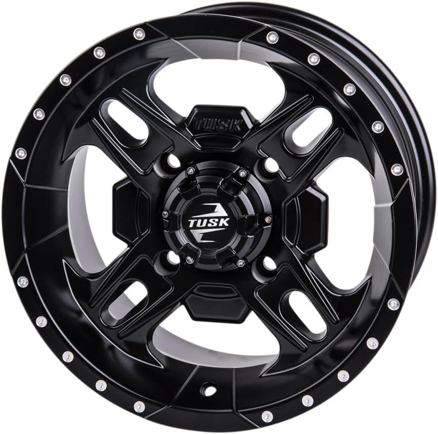 4/156 Tusk Beartooth Wheel 12x7 4.0 + 3.0 Matte Black For Polaris RZR Trail S 1000 Premium 2021-2023