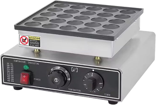 Mini Dutch Pancake Baker, 1.6 Inches Pancake Maker Machine, Poffertjes Making Machine, 850W Commercial Electric Nonstick Waffle Maker Machine,25Holes-220V
