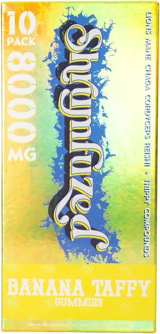 Proprietary Nootropic Gummy 8000mg - Lion's Mane, Reishi, Chaga, and Cordycep Nootropic Tripee Mushroom Blend (10, Banana Taffy)