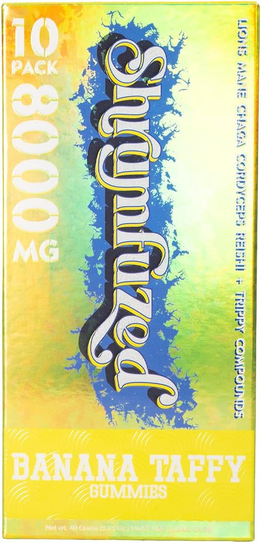 Proprietary Nootropic Gummy 8000mg - Lion's Mane, Reishi, Chaga, and Cordycep Nootropic Tripee Mushroom Blend (10, Banana Taffy)