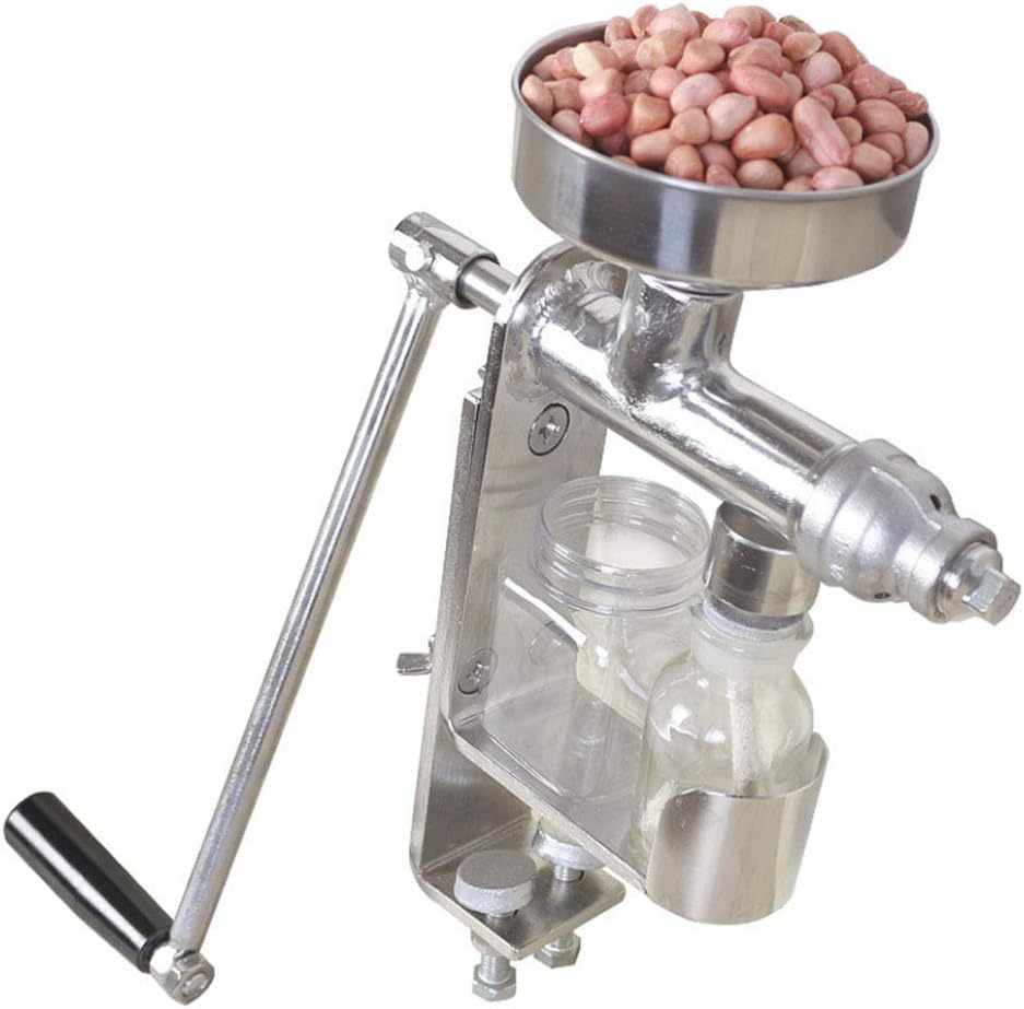 Manual Oil Press Machine, 304 Stainless Steel Oil Expeller Extractor Home Nuts Seeds Oil Presser Small Size for Peanut Coconut Canola Sesame Walnut Oil Grinder