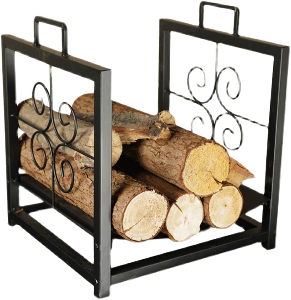 Outdoor Firewood Rack Metal Heavy Duty Logs Holder Organizer Indoor Outdoor Storage Rack Stackable Wood Pile Stand.