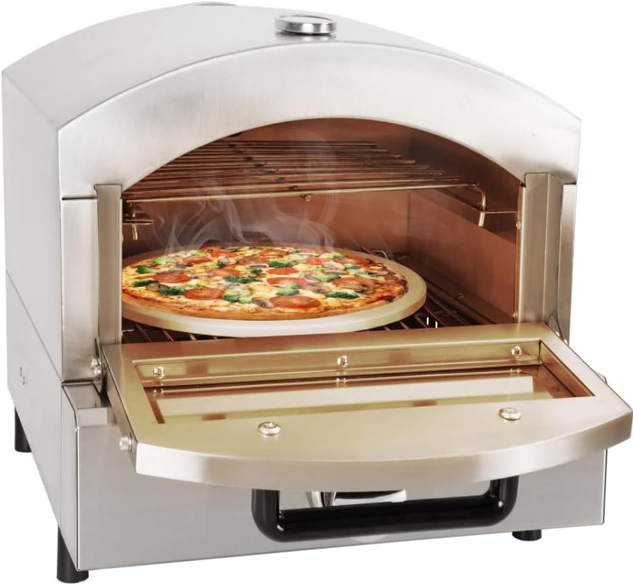 Commercial Pizza Drawer Toaster Oven, Stainless Steel Electric Pizza Oven with Timer, 50-350°C Separately Controlled Thermostats, for Hotel Restaurant Home Baked