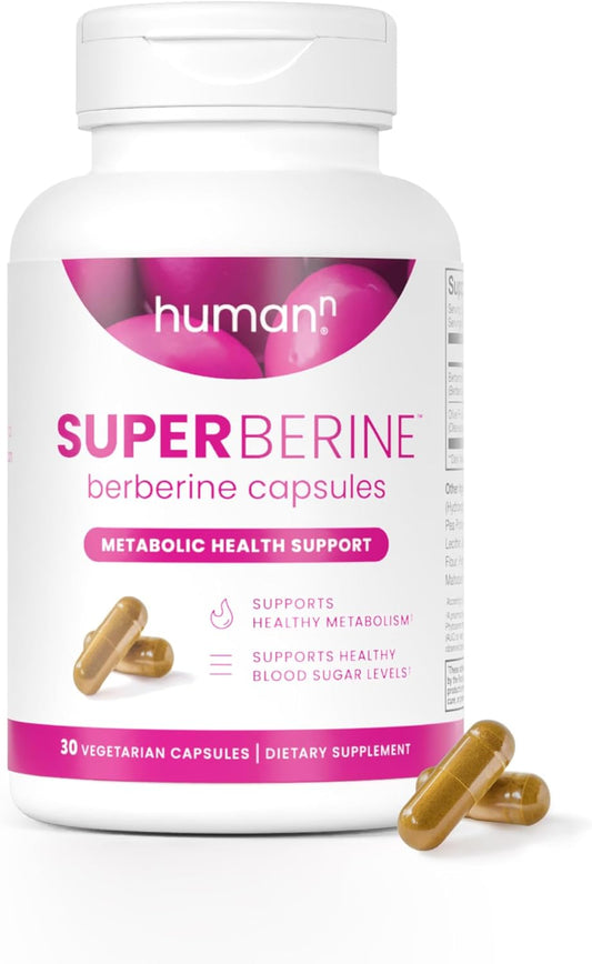humanN SuperBerine – Berberine + Olive Leaf Extract - Cholesterol & Metabolic Clinically Researched Support - High Absorbency, Concentrated Dose Formula - 30 Capsules