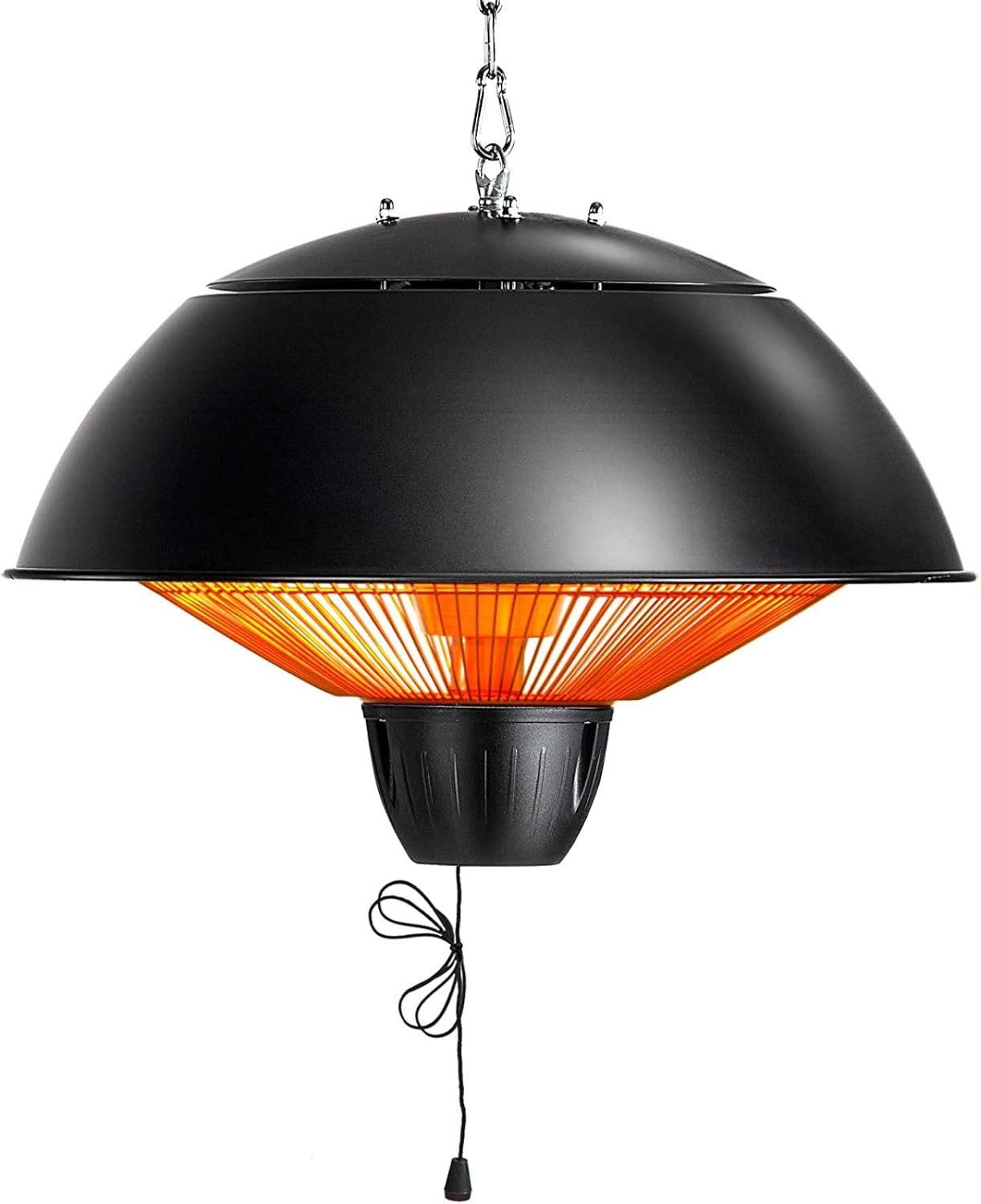 Outdoor Patio Heater,1500W Electric Infrared Hanging Lamp Ceiling Halogen Heaters IP34 Waterproof for Outdoor/Indoor Garden Balcony,Black