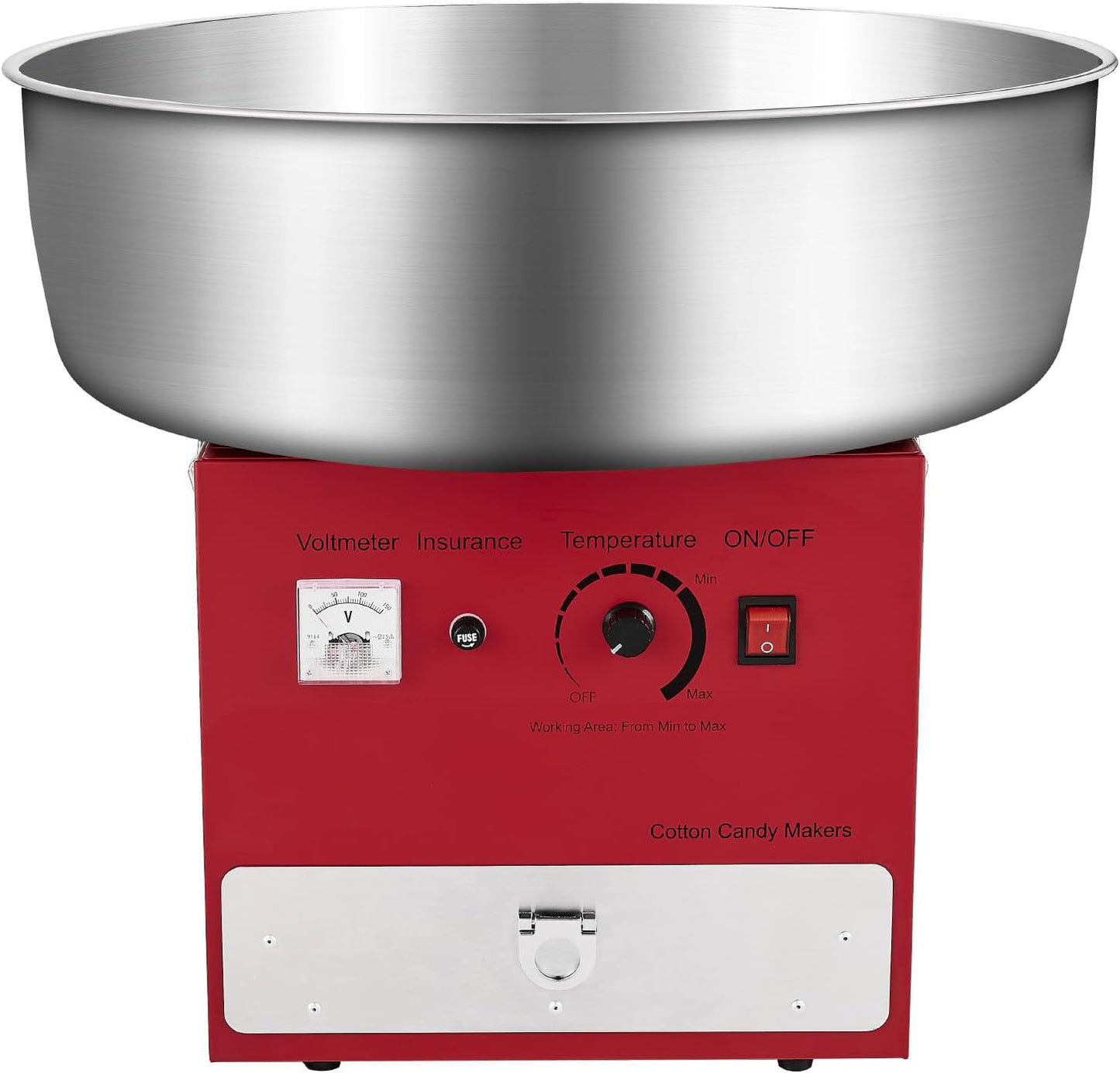 Happybuy Professional Cotton Candy Maker - 1000W Commercial Machine with 20.5" Bowl & Sugar Drawer for Parties & Events (Red)