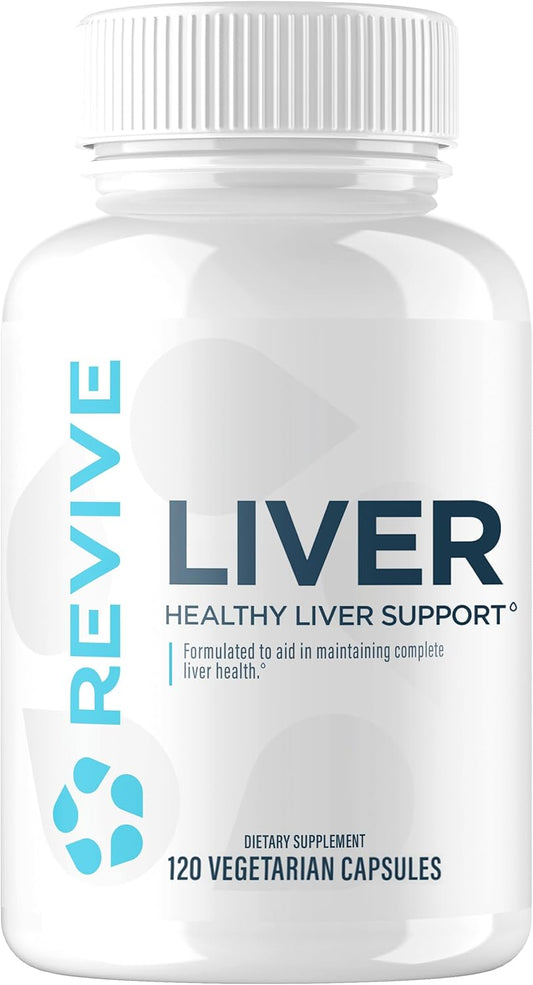Revive MD Natural Liver Cleanse, Detox, & Repair Pills, Liver Health Support Formula - Milk Thistle Liver Defense Supplement - Inflammation Reducer & Promotes Healthy Liver Function - 120 Capsules