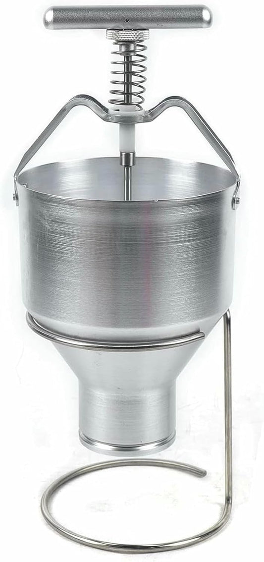 5L Food-grade Aluminum Manual Donut Depositor, 6 Thicknesses Adjustment Donut Dropper Hopper, with Stand Donut Batter Dispenser for Home & Commercial Use