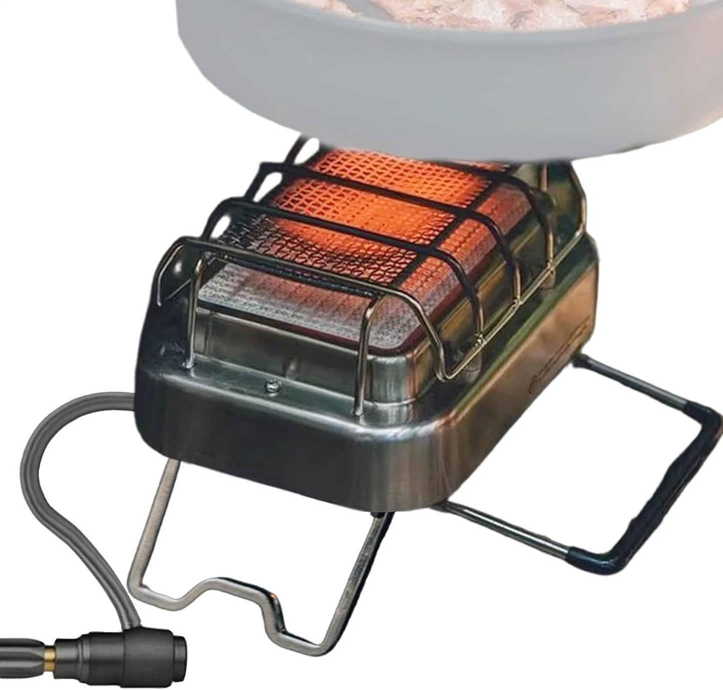 Camping Heater - 17x11.5x13cm Camping Tent Heater, 2-In 1 Cooking Stove, Stainless Steel Portable Outdoor Gas Heating Stove For Outdoor Hiking Patio Garage Fishing Wildlife Watching 1-2 People