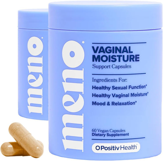 O Positiv MENO Vaginal Moisture Support Capsules \u2013 OBGYN-Formulated to Support Healthy Vaginal Moisture, Mood & Relaxation \u2013 Hormone-Free with Maca & Fenugreek Seed \u2013 30 Servings (Pack of 2)
