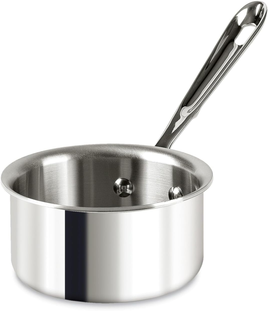All-Clad D3 3-Ply Stainless Steel Butter Warmer 0.5 Quart Induction Oven Broiler Safe 600F Pots and Pans, Cookware, Sauce Pan Silver, 1/2-Quart
