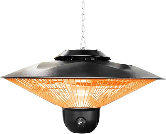 Hanging Infrared Patio Heater 1500W 3-Second Instant Warmth For Balcony, Garage Porch With Quiet Fanless Operation Weather Shield
