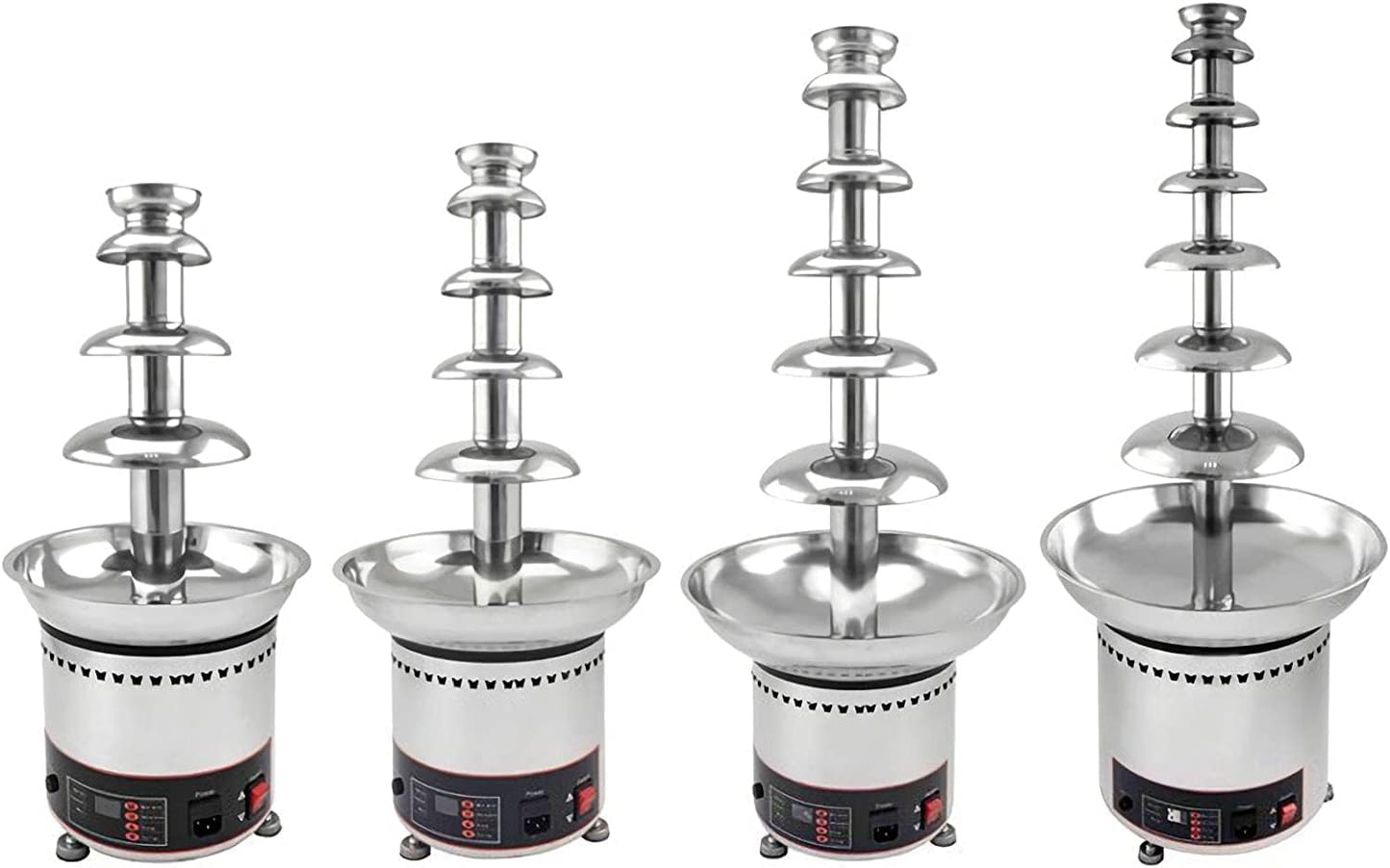 LGXEnzhuo 6 Tiers Commercial Chocolate Fountains for Party Electric Fondue Tower Stainless Steel Hot Chocolate Heated Melting Waterfall Machine 13.2lbs(6KG) Capacity for Wedding Birthday Christmas