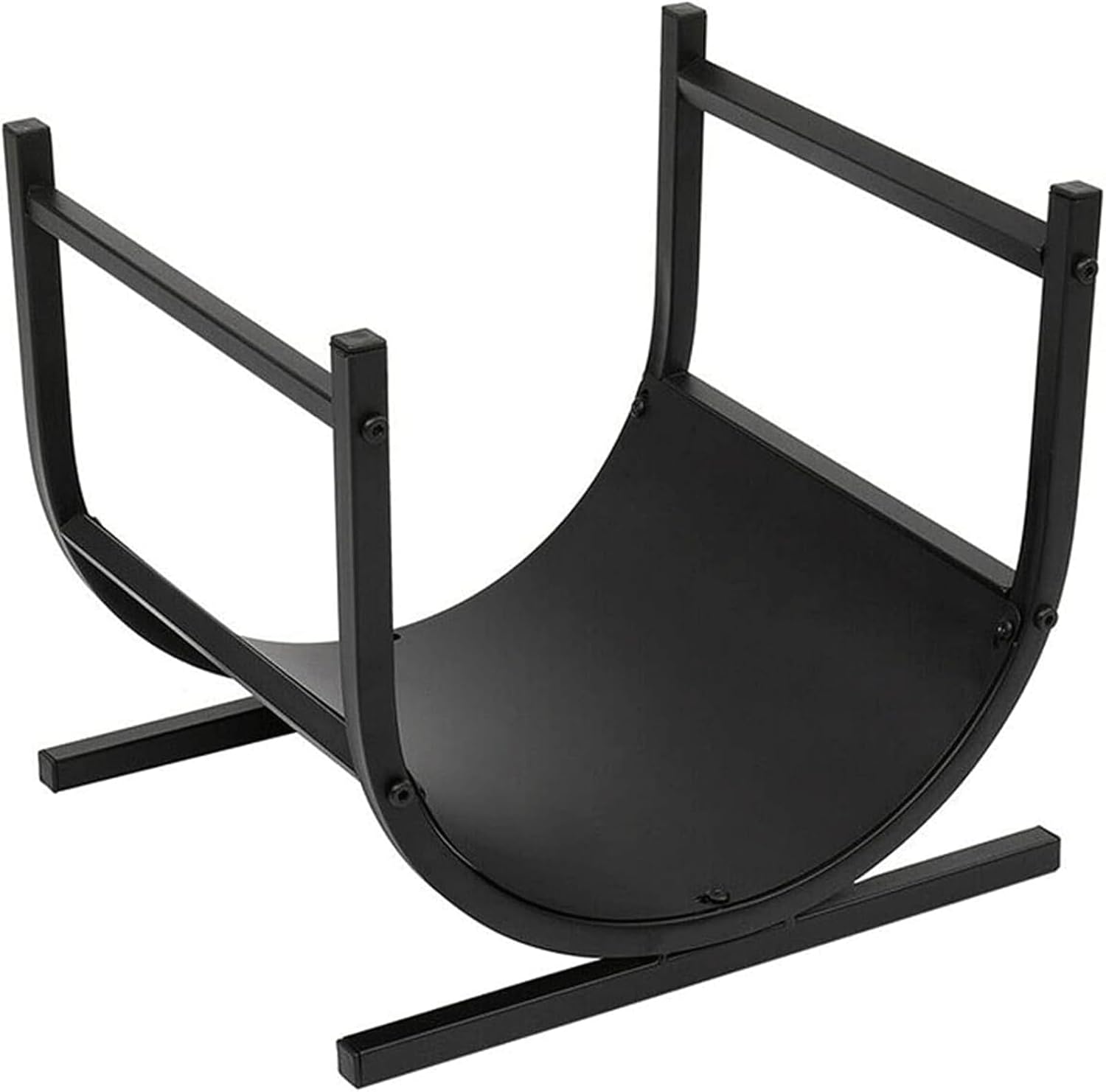 Foldable Firewood Rack 44cm Indoor Outdoor Fireplace Logs Holder for Back Yard Deck Heavy Duty Wood Bin Stand Black,