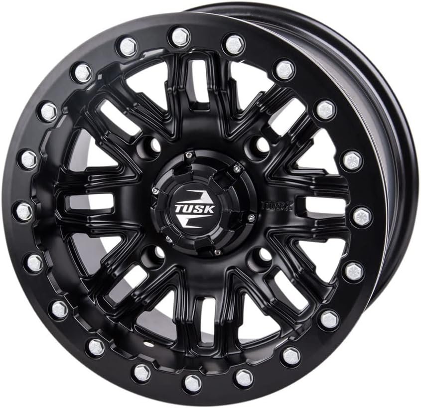 TUSK 4/137 Nebo Beadlock Wheel 14x7 4.0 + 3.0 Matte Black Compatible with Can-Am Defender HD8 XT 2016-2021