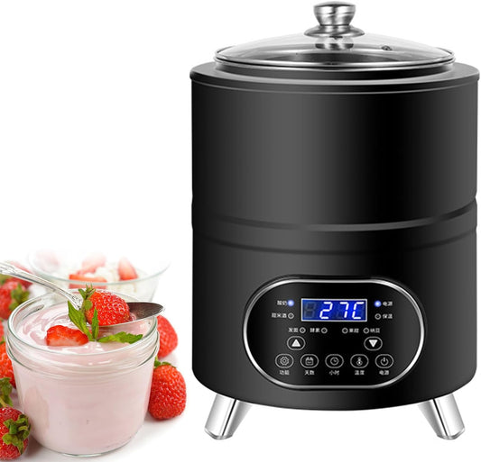 HNBYLMM Commercial Yogurt Maker, 8L\/12L Yogurt Fermentation Machine with Timing & Temperature Control, 360° Constant Temperature Fermentation, for Homemade Yogurt Natto Rice Wine,Black-12L