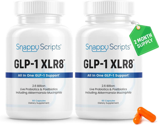 GLP-1 XLR8 Supplement Hunger Metabolism Weight Loss Support 2.6 Billion AFU Live Probiotics Postbiotics Akkermansia Berberine Green Tea Korean Ginseng Expert Led Formula for Women & Men 120 Capsules