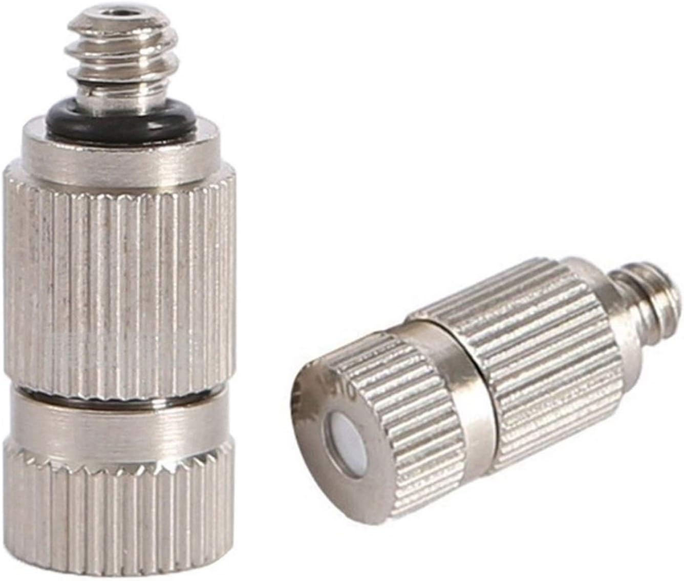 Pfeilzieher 50pcs Stainless Steel misting Nozzle kit for Cooling System high Pressure 3 16 Threaded Mister nozzles Anti drip fogging Spray Head for Landscaping air humidification Spraying ion