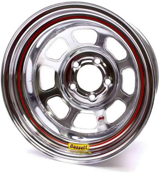 Bassett 15" x 8", 5-on-5", 3 Off IMCA Chrome Wheel 58D53IC