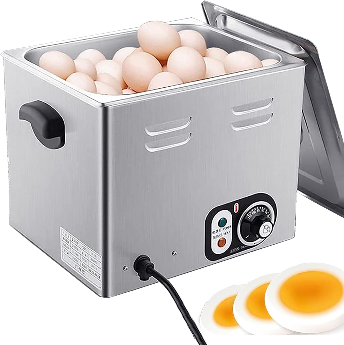 2600w Egg Boiler Cooker Commercial 60pcs Large Capacity Egg Boiler, Automatic Half-Boiled Egg Soft-Boiled Egg Machine, for Rapid Soft, Medium, Hard Boiled Eggs, Poached