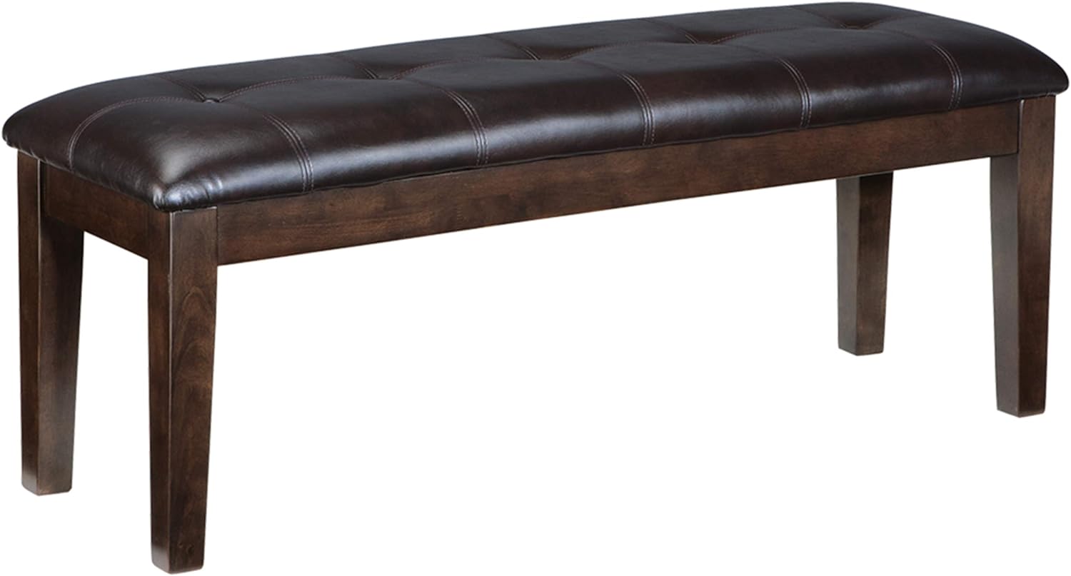 Signature Design by Ashley Haddigan Traditional Upholstered Dining Room Bench, Dark Brown