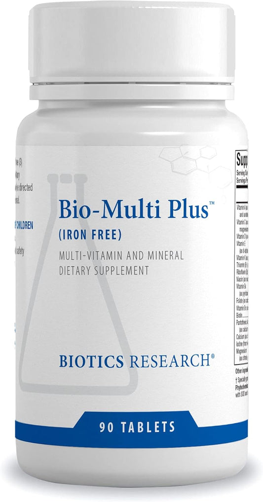 Biotics Research Bio Multi Plus Iron Free Multivitamin, Chelated Minerals, Iron Free, Emulsified Fat Soluble Vitamins, High antioxidants, SOD, Catalase 90 Tablets