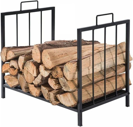 Log Storage Firewood Rack, Heavy Duty Firewood Rack for Indoor Fireplace Metal Wood Pile Storage,