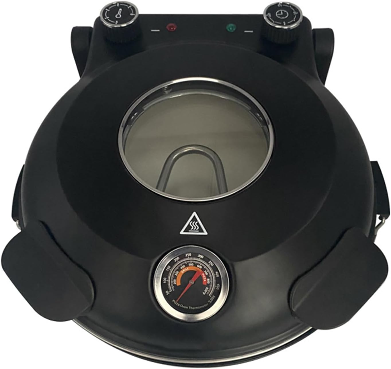 Electric Pizza Maker, Pizza in 4 Minutes in 1200W Pizza Oven, 31 Cm Refractory Stone Plate, Max. 420°C Pizza Maker, Black