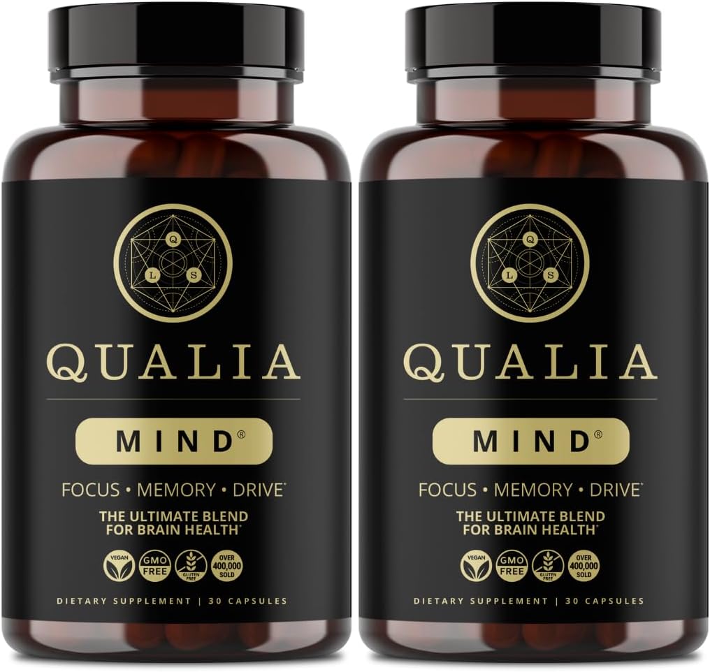 Qualia Mind — Beat Brain Fog | Doctor-Formulated Premium Brain Nourishment | Fuel Focus, Drive & Energy | 32 Ingredients Including Lion’s Mane, Smartseed™️, Cognizin™️, Ginkgo & More| 2 Week Supply*