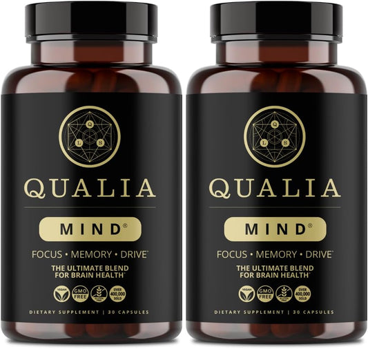 Qualia Mind — Beat Brain Fog | Doctor-Formulated Premium Brain Nourishment | Fuel Focus, Drive & Energy | 32 Ingredients Including Lion’s Mane, Smartseed™️, Cognizin™️, Ginkgo & More| 2 Week Supply*