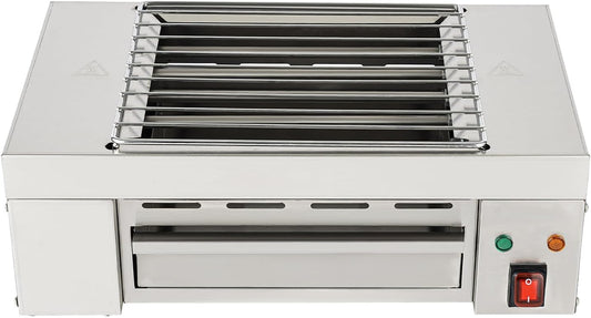 Electric Grill,Barbecue Smokeless Indoor Grill,110V 1.5KW Commercial Electric Countertop Griddles Stainless Steel Adjustable Temperature Control 32-446 ° F for Home or Restaurant Use,Silver