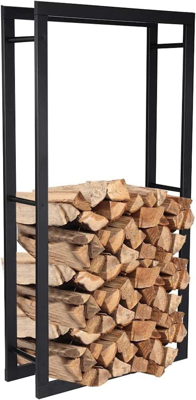 Outdoor Fireplace Firewood Rack Log Store Iron Fire Wood Stand Storage Shelf 33 Inch Wood Store Shelf