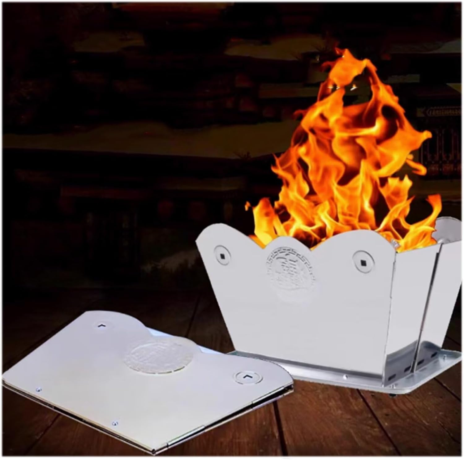 Portable incinerator Foldable Metal Burner Barrel with Insulation Tray and Ventilation Holes Multifunctional Fire Pit for Indoor Outdoor Burning, Backyard Backyard Waste Disposal, Camping Bonfire