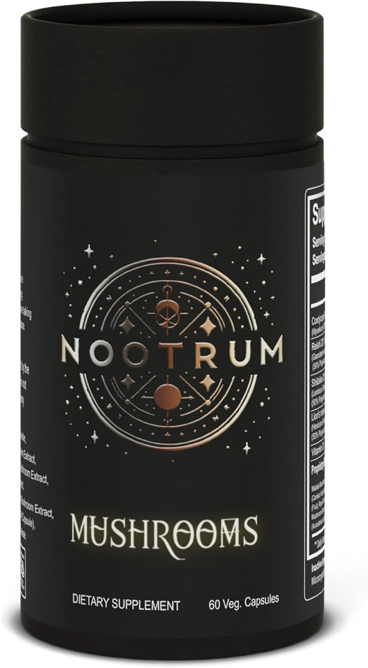 Mushrooms, 1 Month Supply of Capsules: Containing Lion's Mane, Cordyceps, Reishi and More.