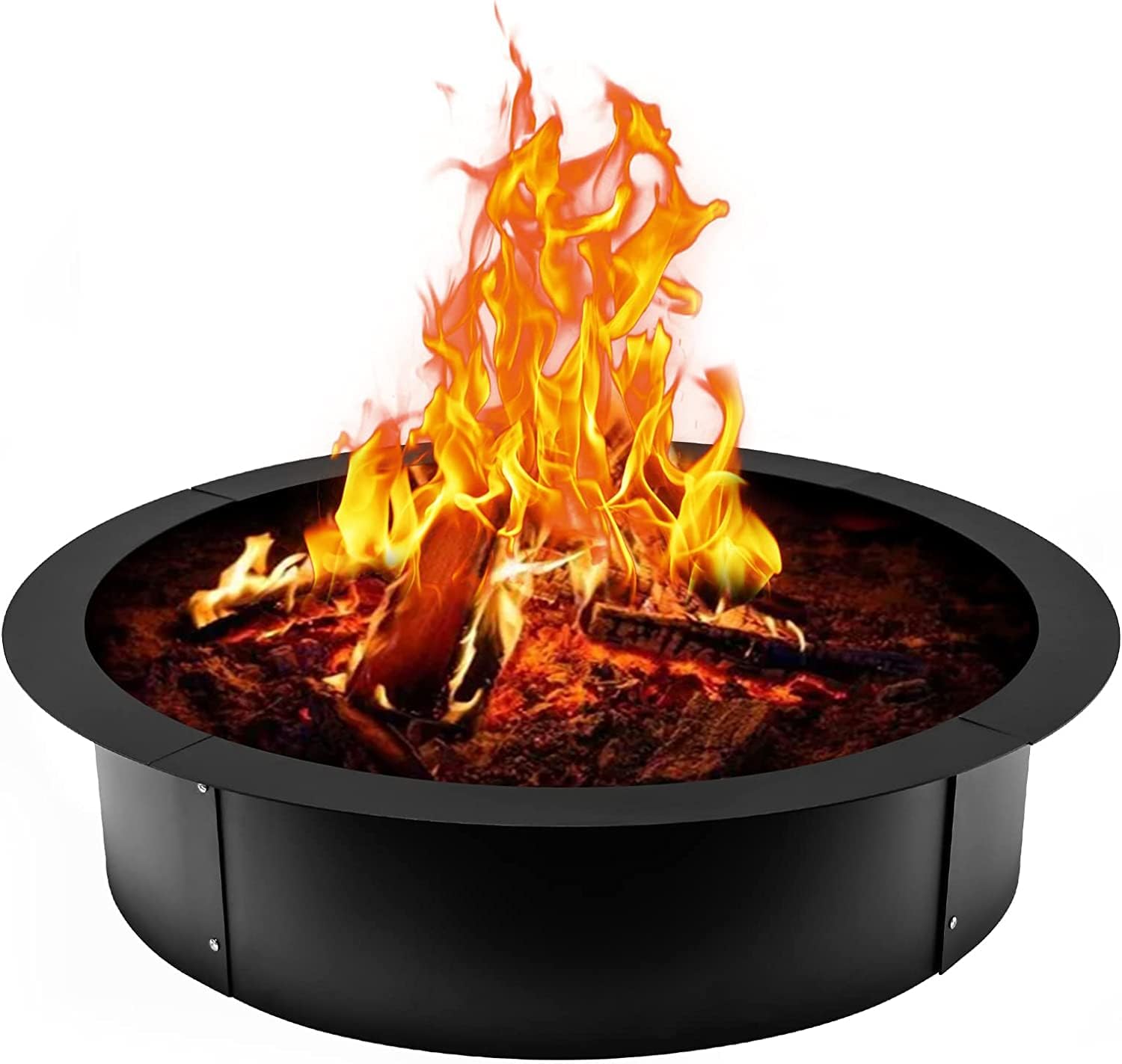 Fire Pit Ring 45-Inch Outer\/39-Inch Inner Diameter Cooking Fire Ring Insert for Fire Pits DIY Campfire Liner Portable Wood Burning Ring (45x39x10 inch)