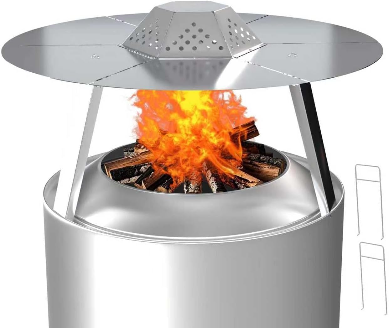 Heat Deflector for Solo Stove Yukon 27", 304 Stainless Steel Heat Diffuser, for Fire Pit with Carrying Handle & 3 Legs Accessory