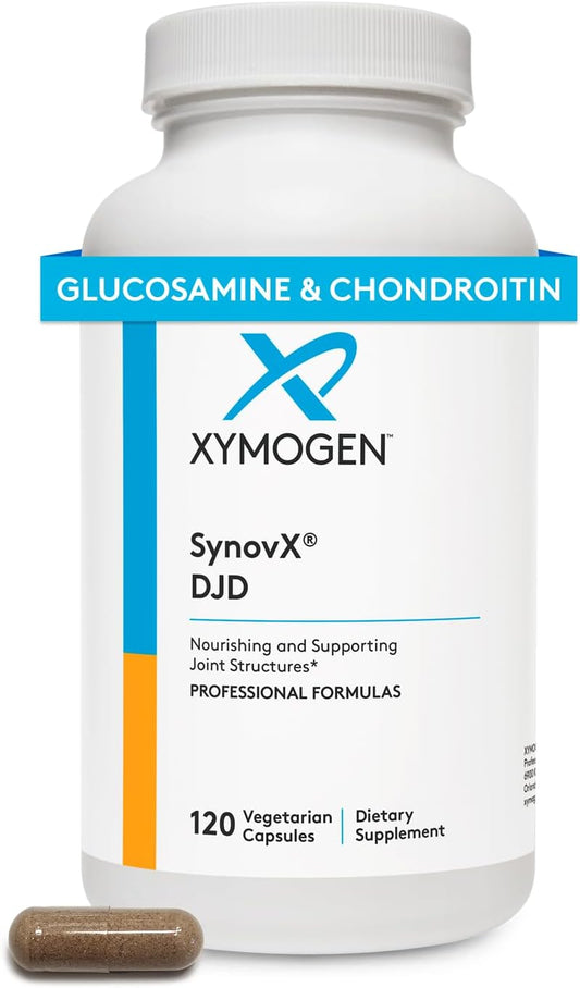 XYMOGEN SynovX DJD - Helps Maintain Healthy Joints + Provides Joint Tissue Building Blocks with MSM, Green-Lipped Mussel, Chondroitin Sulfate, Glucosamine Sulfate, Hyaluronic Acid (120 Capsules)