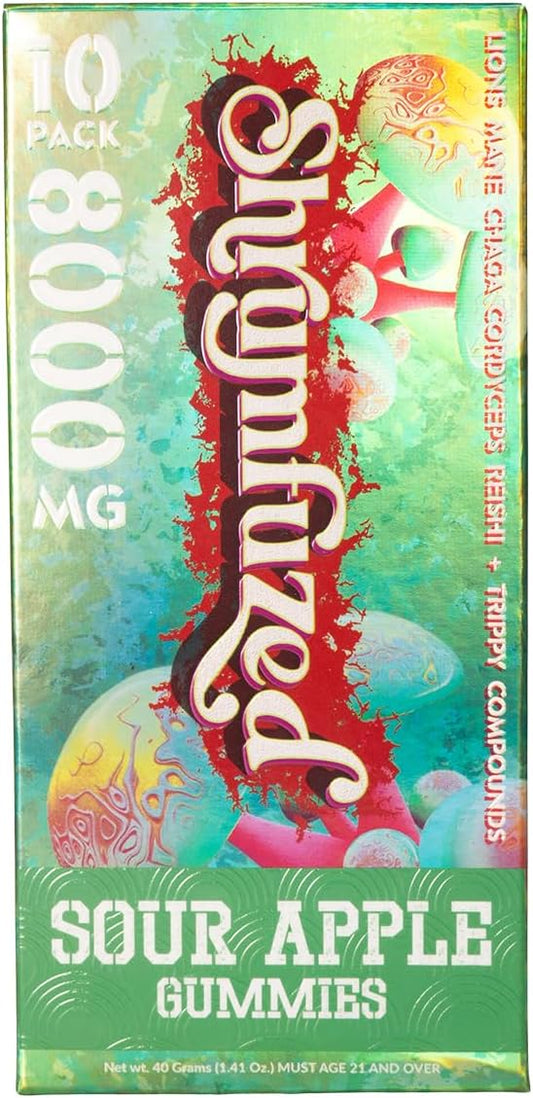 Proprietary Nootropic Gummy 8000mg - Lion's Mane, Reishi, Chaga, and Cordycep Nootropic Tripee Mushroom Blend (10, Sour Apple)