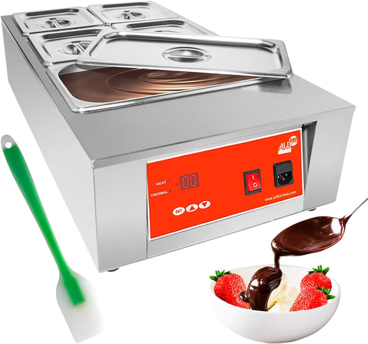 ALDKitchen Electric Chocolate Melting Pot | Chocolate Fondue | Stainless Steel | 110V (5 tanks (27 lb))